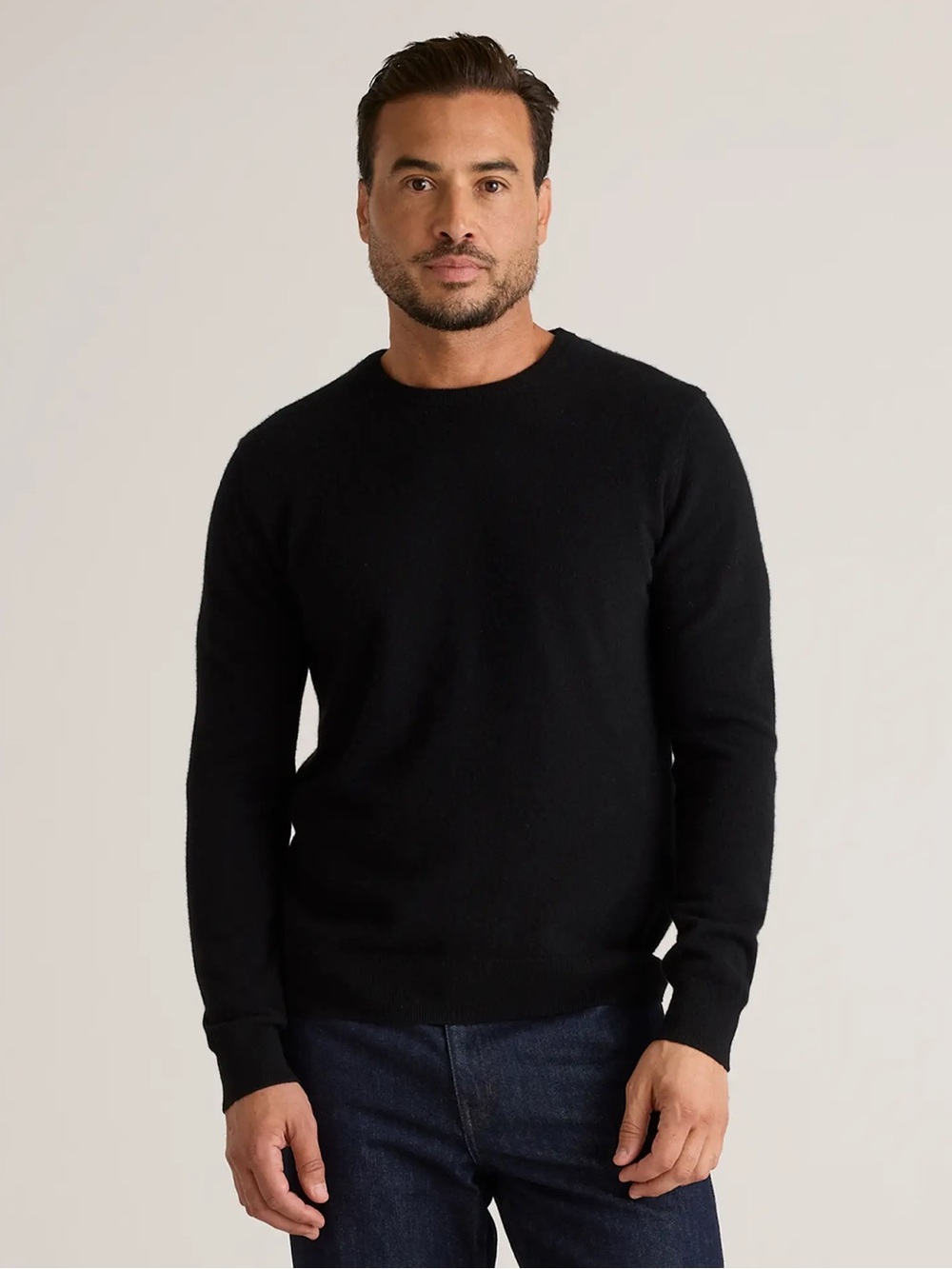 Quince Men’s 100% Mongolian Cashmere Crewneck Sweater Black XS